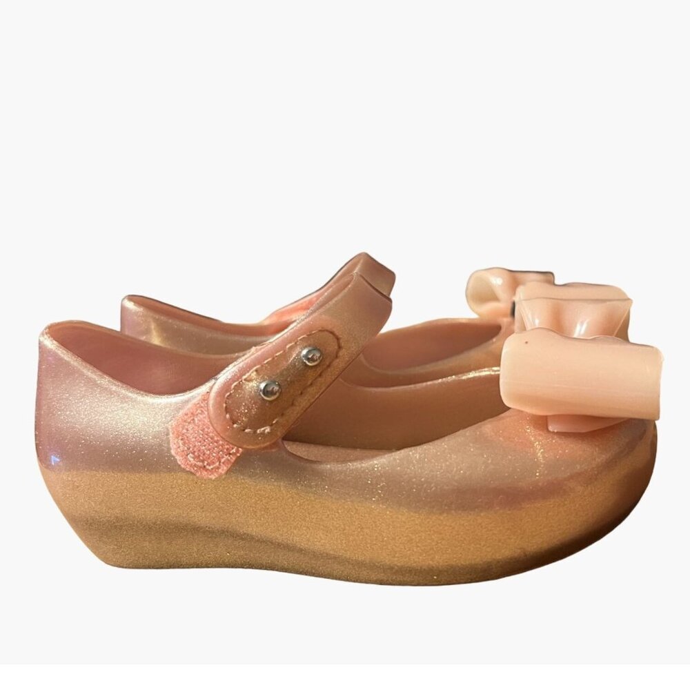 MELISSA SHOES Mini Ultragirl Bow 19 Shoe, Blush Pearlized Toddelr Girls Size 8 E